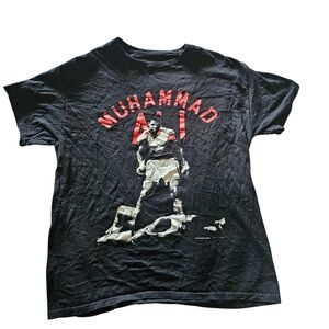 Muhammad Ali Graphic T-Shirt Boxing Legend Black Tee Size M